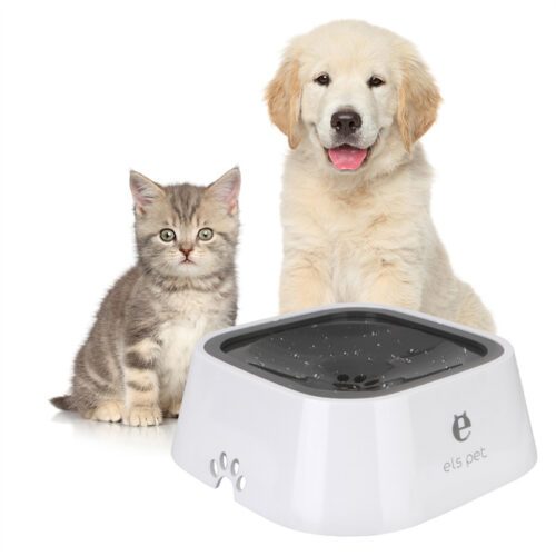 1.5L Cat Dog Water Bowl Carried Floating Bowl Anti-Overflow Slow Water Feeder Dispenser