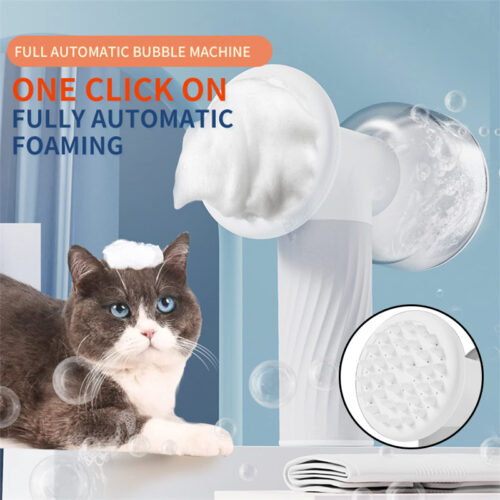 Automatic Foaming Dog Cat Bath Brush Dog Shampoo Brush With Soap Dispenser Electric Pet Grooming Massage Brush