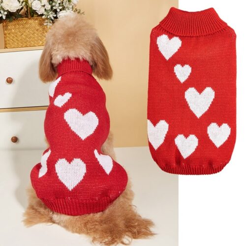 Pet Clothes Valentine’s Day New Year Love Dog Knitted Sweater